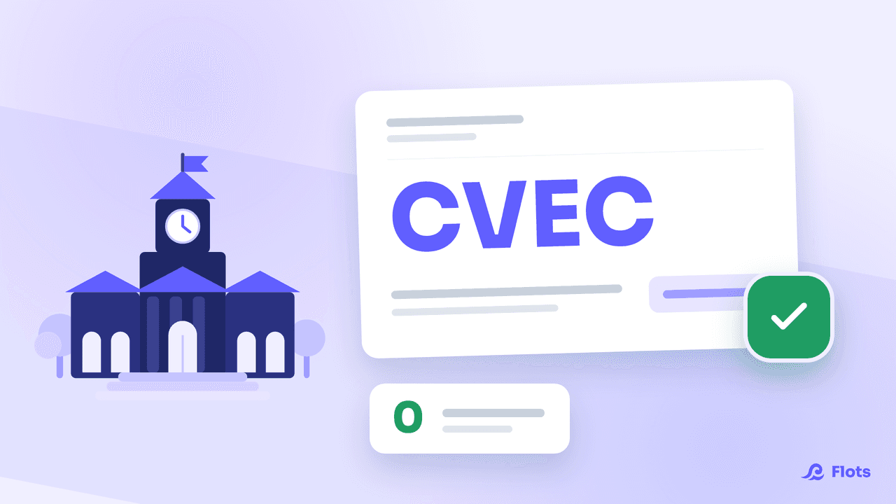 Écran de vérification du statut étudiant par attestation CVEC dans Flots